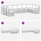 Conjunto de sofás de exterior 7 pcs Blanco y Gris Claro