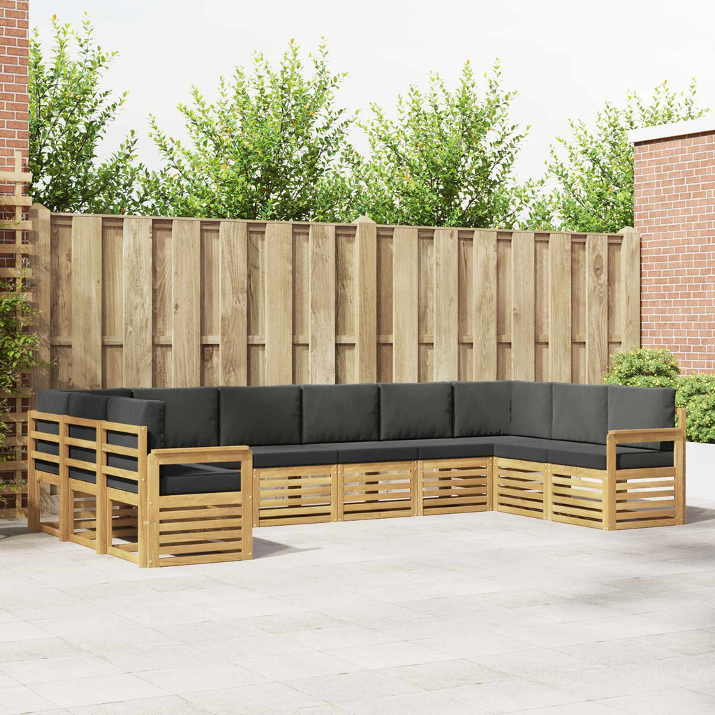Conjunto de sofás de exterior 7 pcs Blanco y Antracita