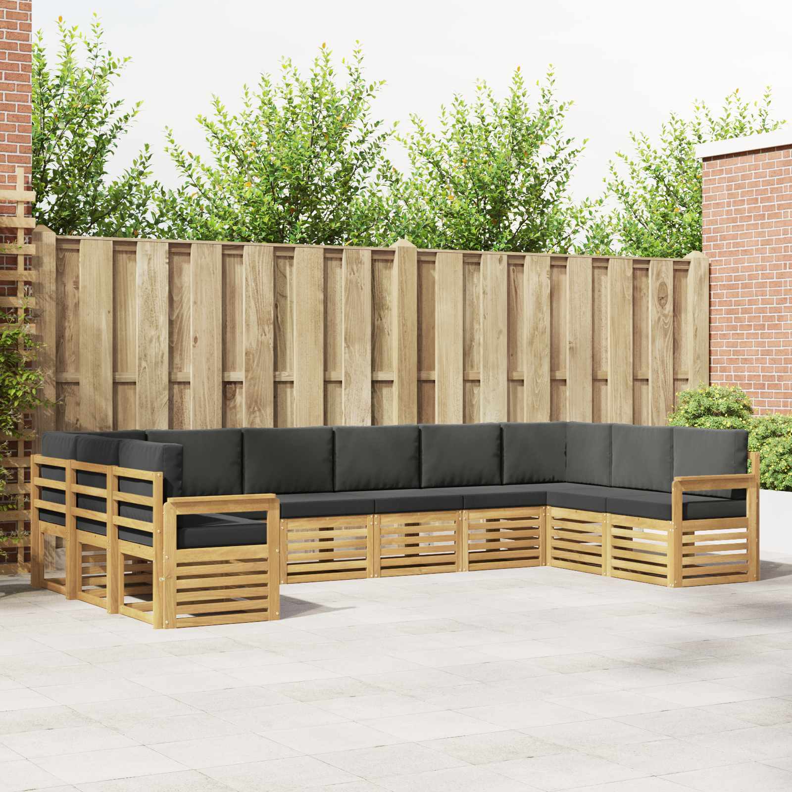 Conjunto de sofás de exterior 7 pcs Blanco y Antracita