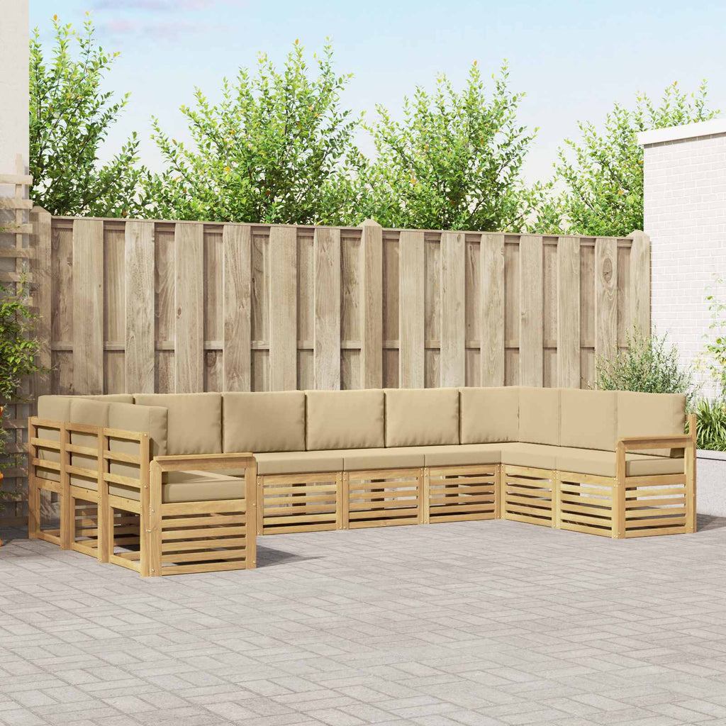 Conjunto de sofás de exterior 7 pcs Blanco y Beige