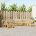Conjunto de sofás de exterior 7 pcs Blanco y Beige