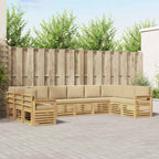 Conjunto de sofás de exterior 7 pcs Blanco y Beige