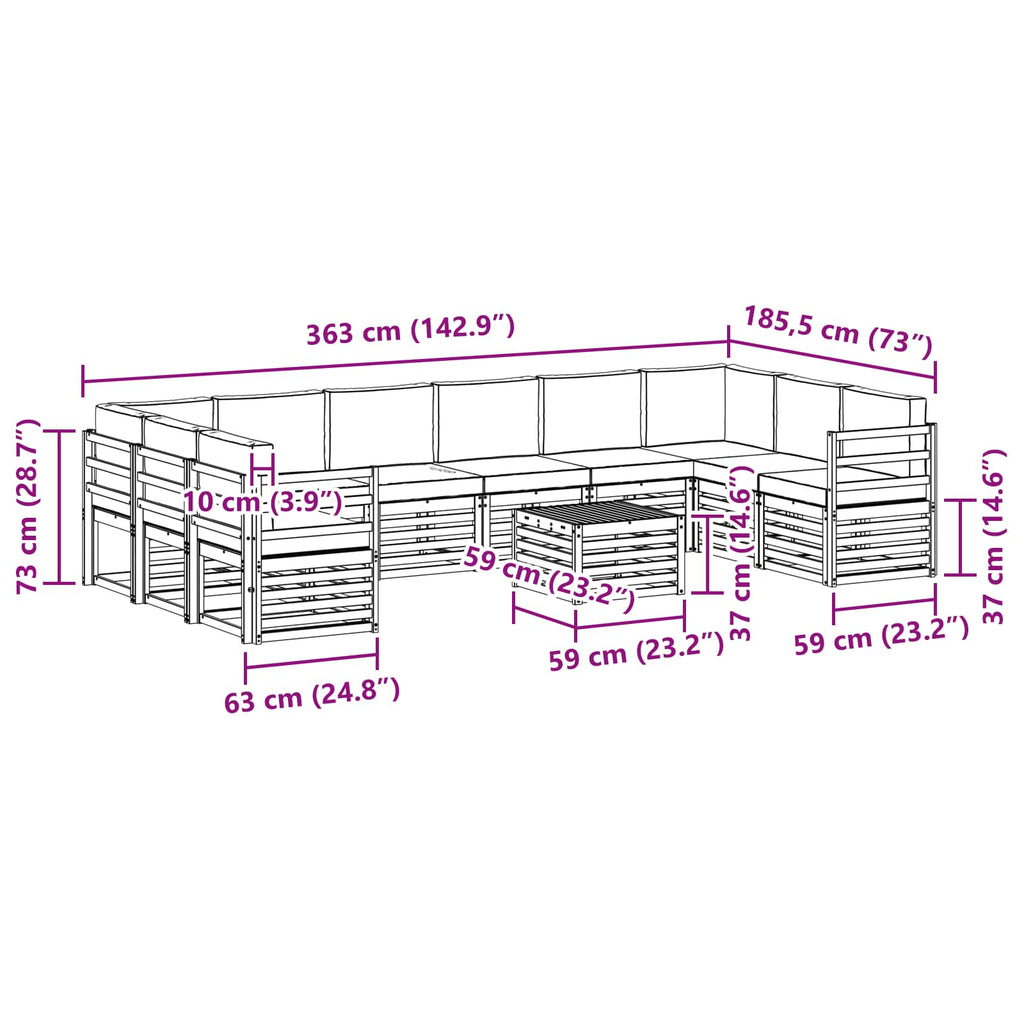 Conjunto de sofás de exterior 8 pcs Blanco y Antracita