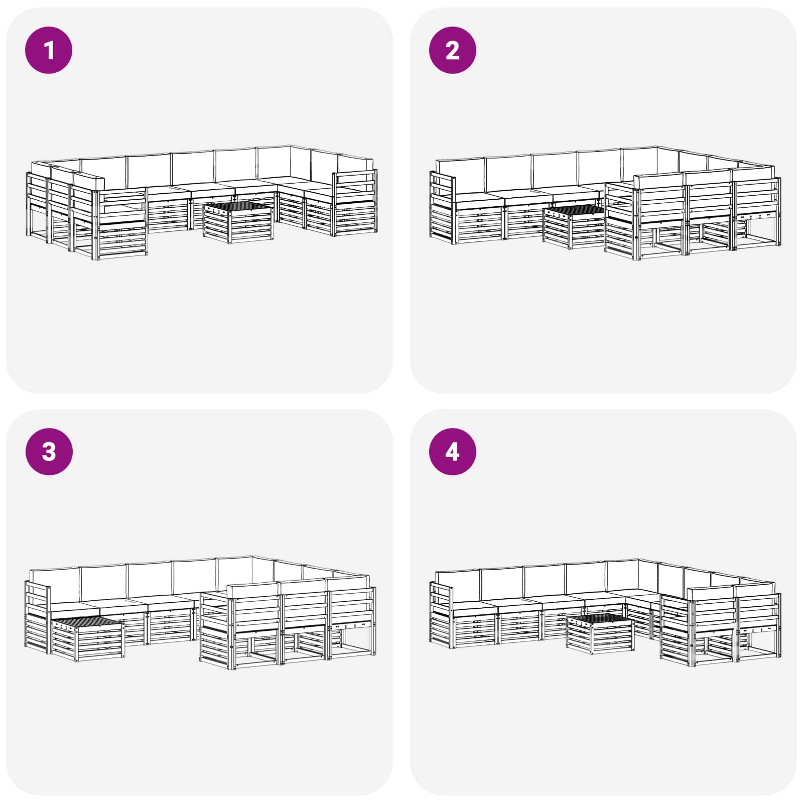 Conjunto de sofás de exterior 8 pcs Blanco y Antracita