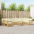 Conjunto de sofás de exterior 8 pcs Blanco y Crema