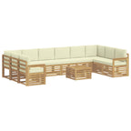 Conjunto de sofás de exterior 8 pcs Blanco y Crema