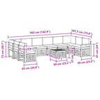 Conjunto de sofás de exterior 8 pcs Blanco y Crema