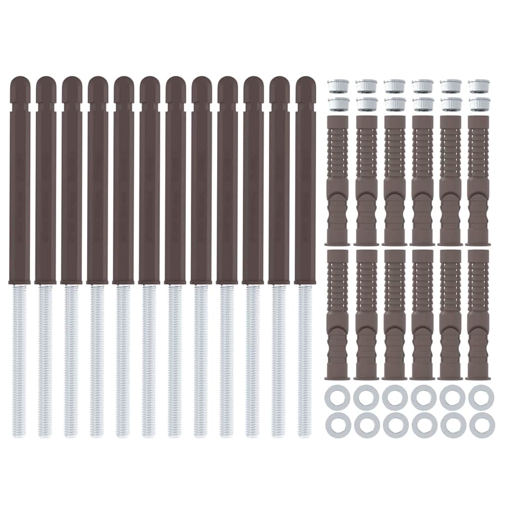 Soportes para estantes flotantes 12 pcs Beige Ø10 x 170 mm