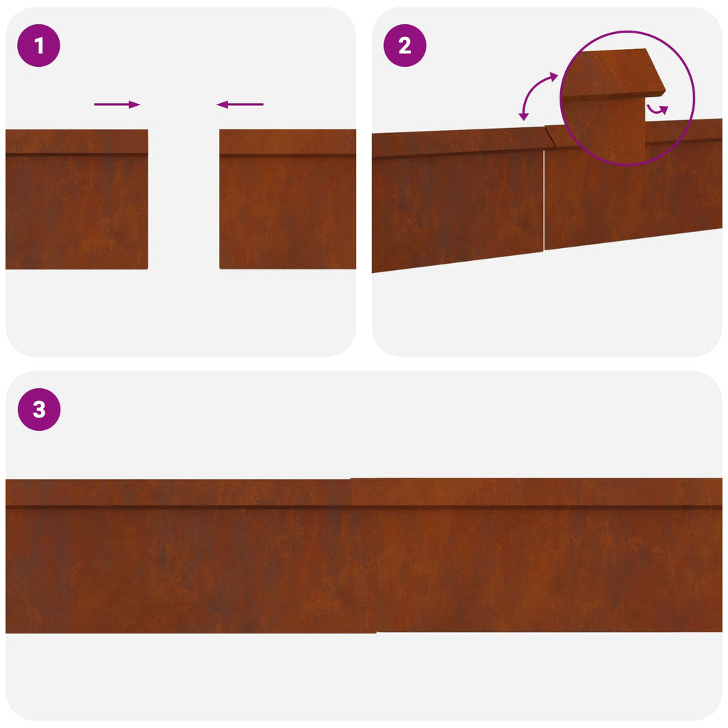 Cercas para caracoles 12 pcs Oxidado Acero autopatinable