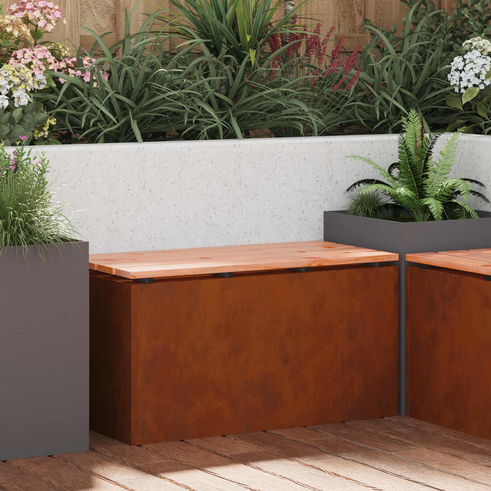 Banco de jardín 1-Número de plazas 60 x 40 x 43 cm Acero