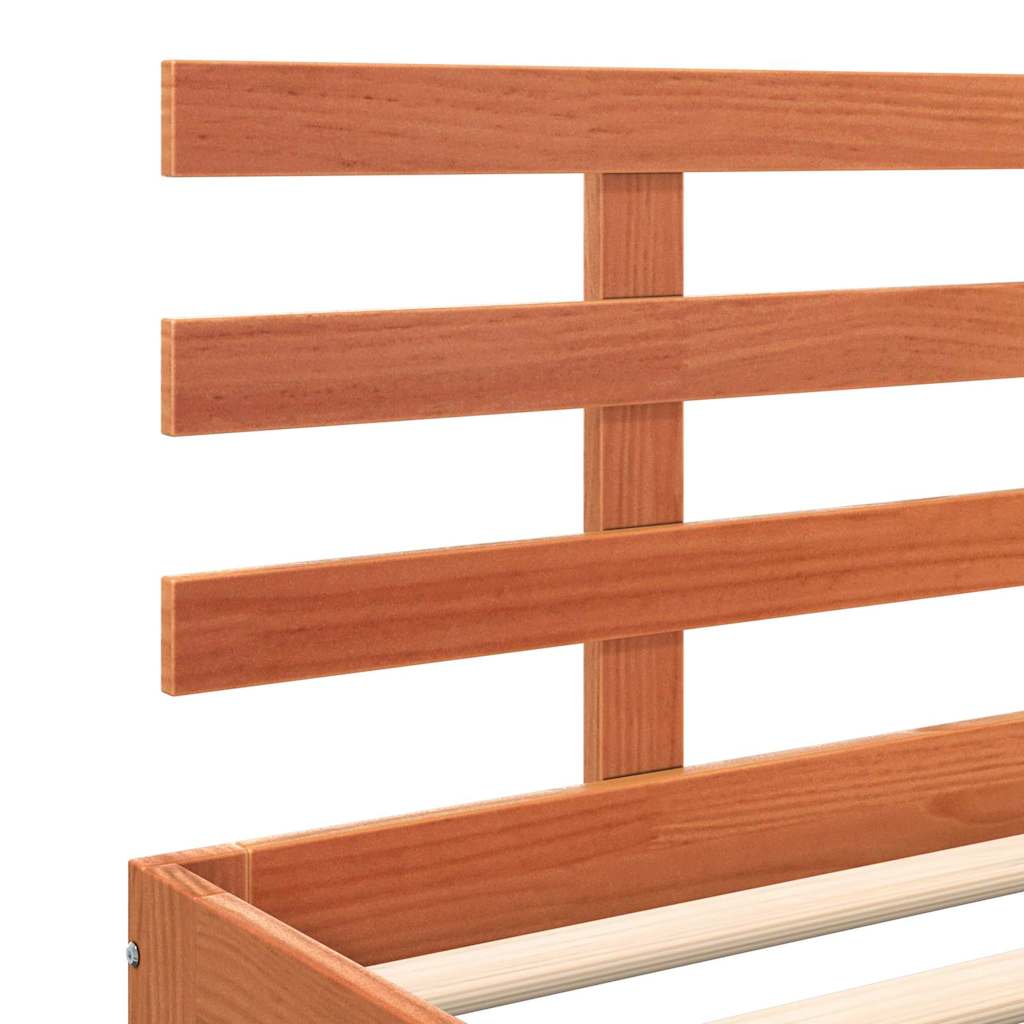 Estructura de cama Marrón cera 203.5 x 205.5 x 69.5 cm