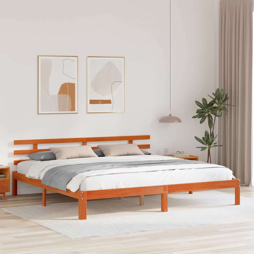 Estructura de cama Marrón cera 203.5 x 205.5 x 69.5 cm