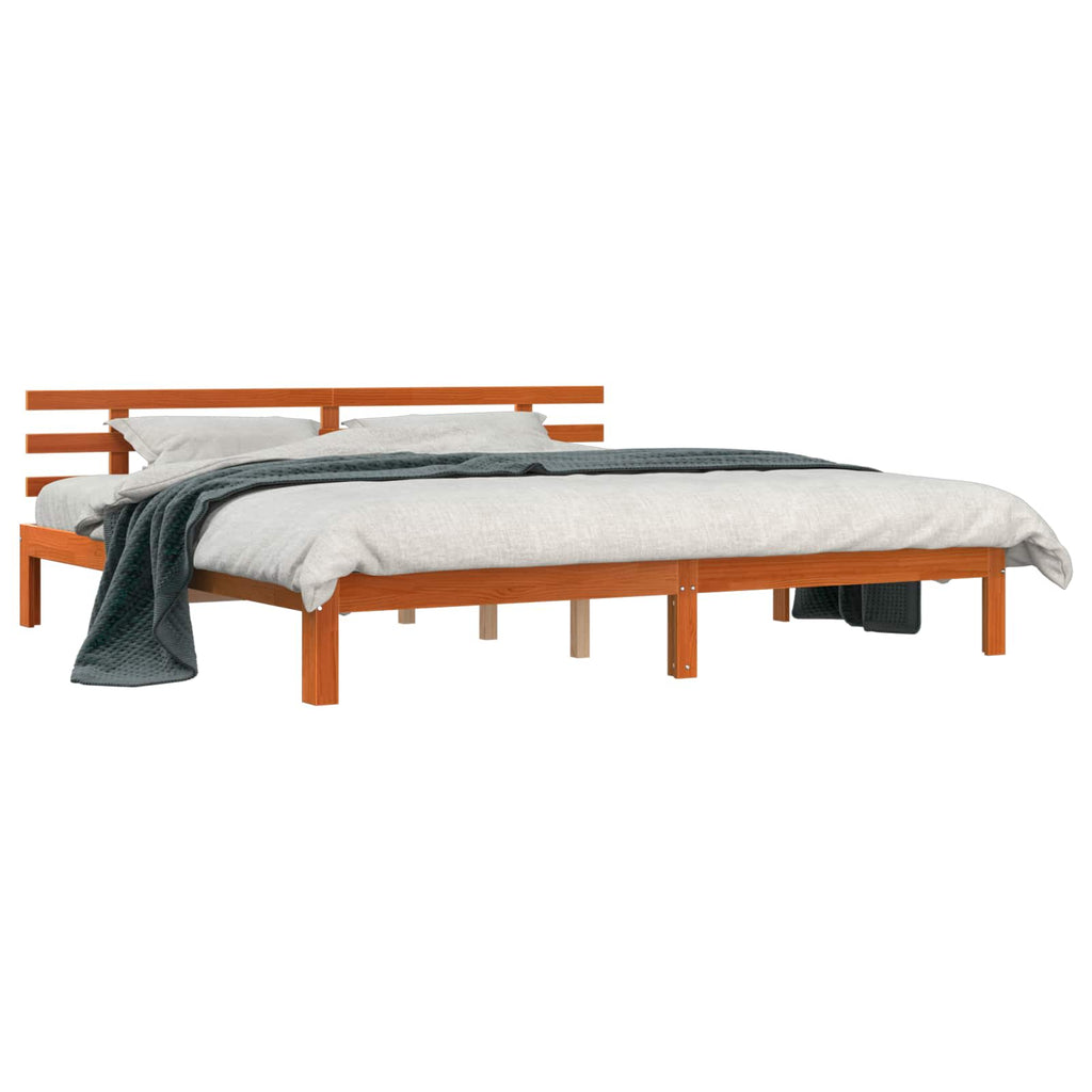 Estructura de cama Marrón cera 203.5 x 205.5 x 69.5 cm
