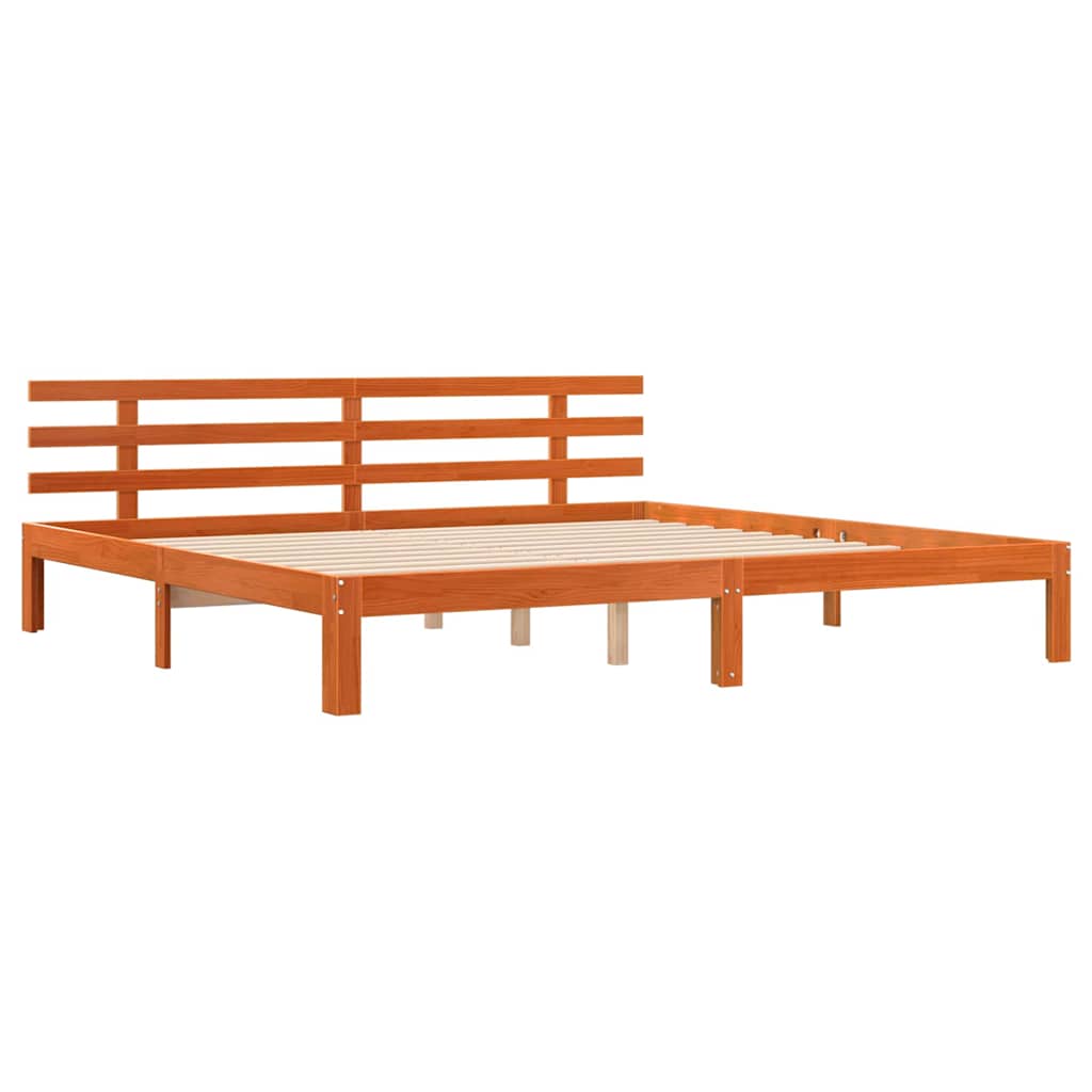 Estructura de cama Marrón cera 203.5 x 205.5 x 69.5 cm
