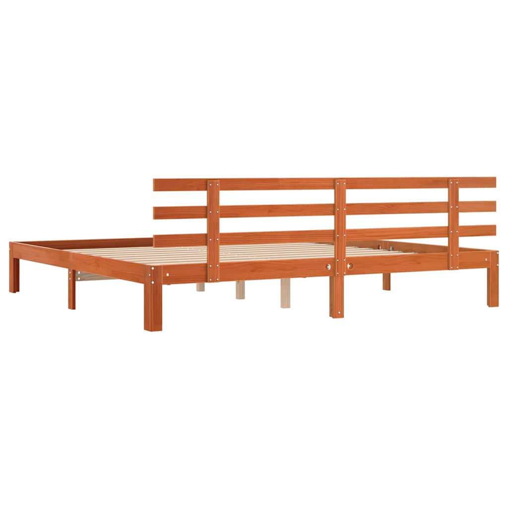 Estructura de cama Marrón cera 203.5 x 205.5 x 69.5 cm