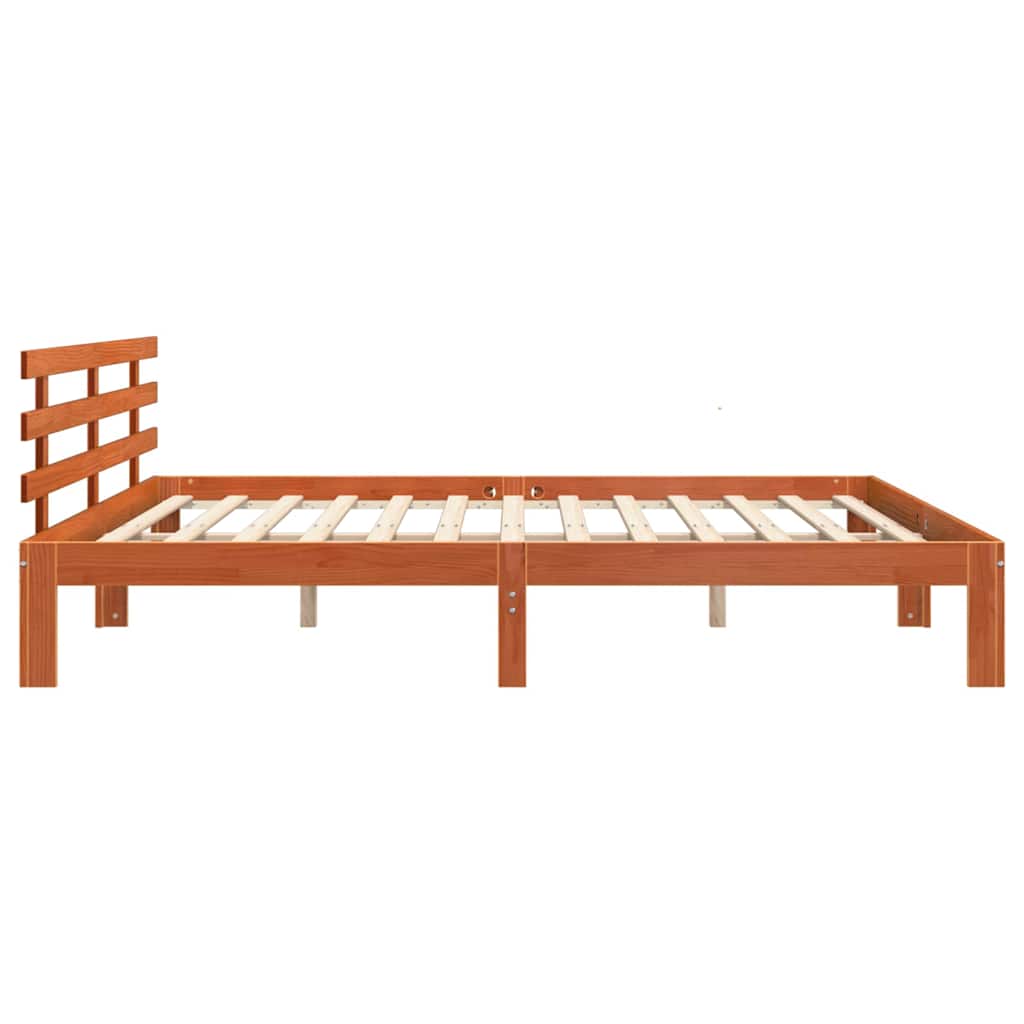 Estructura de cama Marrón cera 203.5 x 205.5 x 69.5 cm