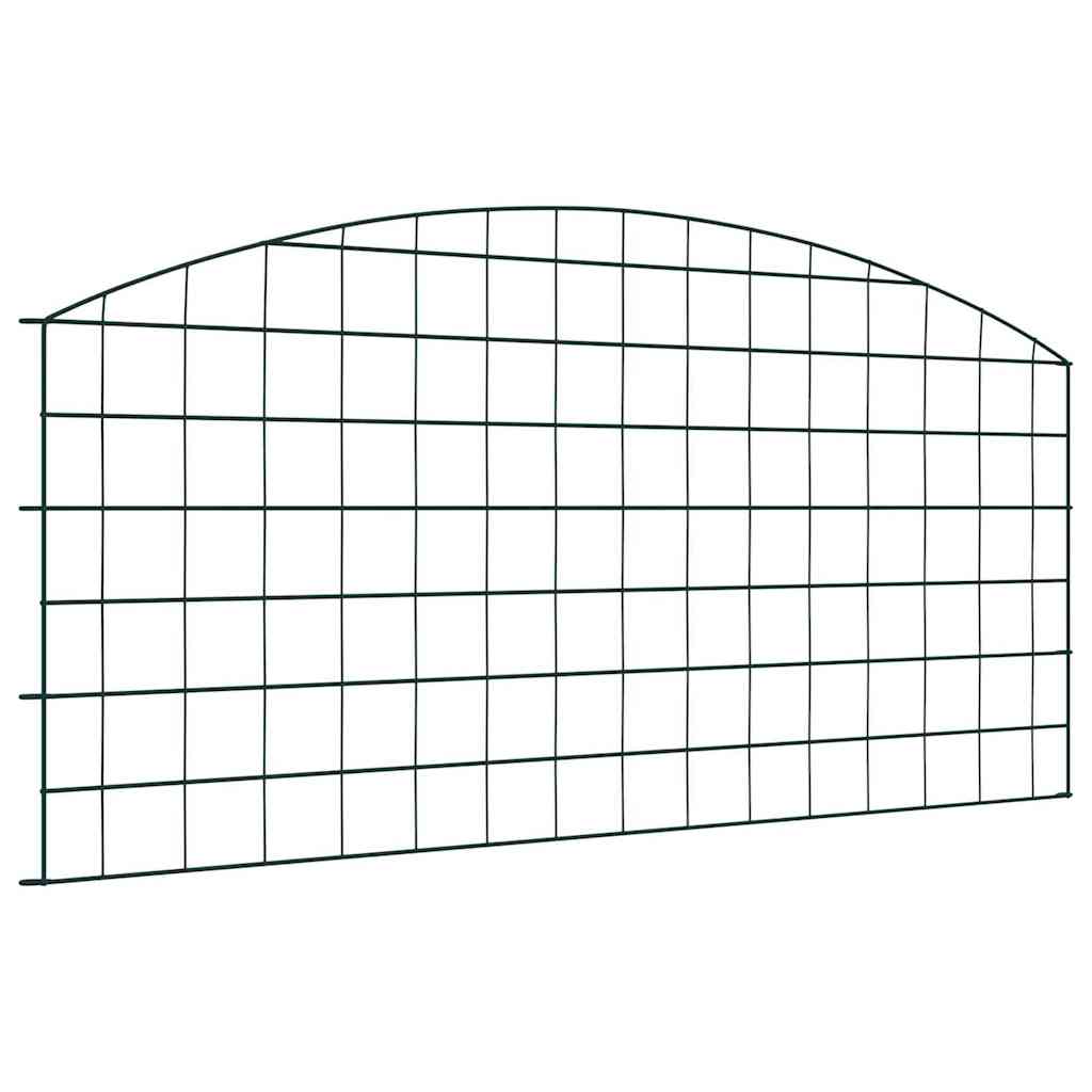 Juego de Cercas para Estanque 5 pcs Verde 100 x 50 cm Acero
