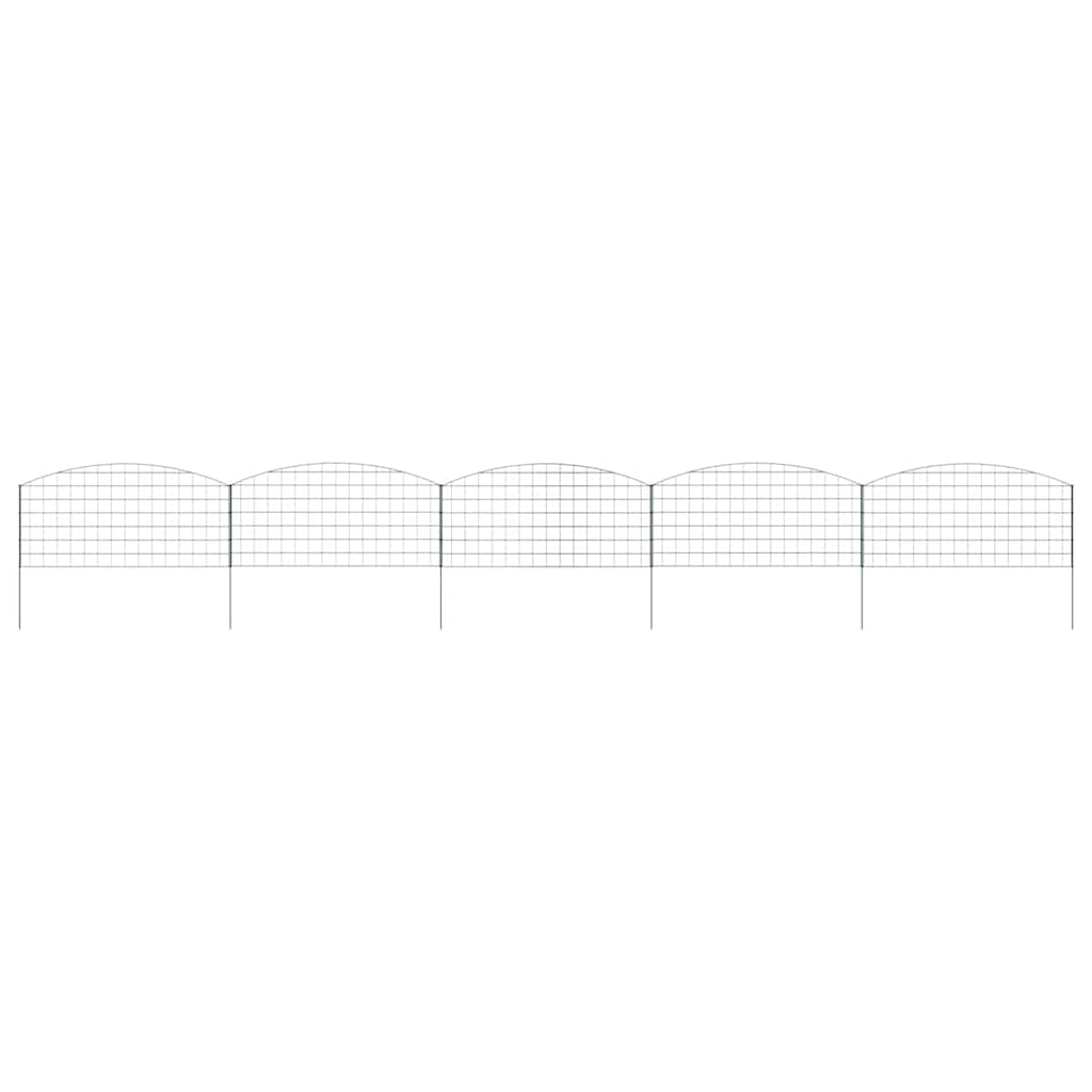Juego de Cercas para Estanque 5 pcs Verde 100 x 50 cm Acero