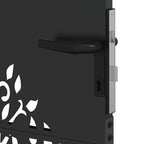 Puerta de jardín con cerradura Negro 85 x 100 cm