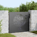 Puerta de jardín con cerradura Negro 85 x 100 cm