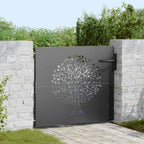 Puerta de jardín con cerradura Negro 85 x 100 cm