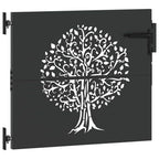 Puerta de jardín con cerradura Negro 85 x 100 cm