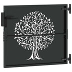 Puerta de jardín con cerradura Negro 85 x 100 cm