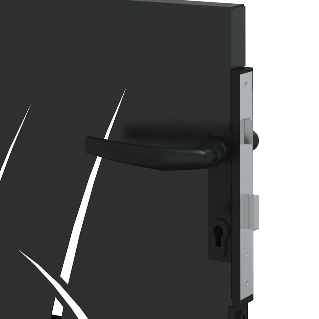 Puerta de jardín con cerradura Negro 85 x 100 cm