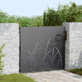 Puerta de jardín con cerradura Negro 85 x 100 cm