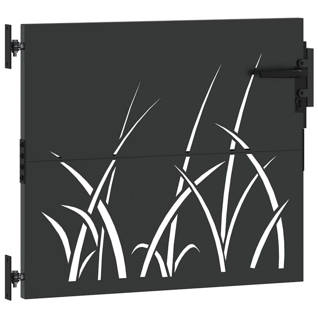 Puerta de jardín con cerradura Negro 85 x 100 cm