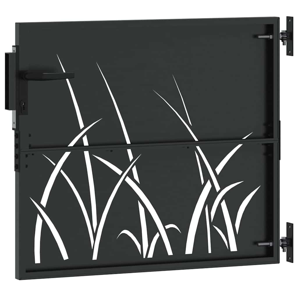 Puerta de jardín con cerradura Negro 85 x 100 cm