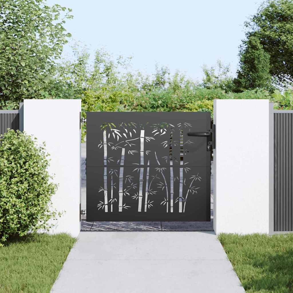 Puerta de jardín 85 x 100 cm Acero con recubrimiento en polvo