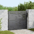 Puerta de jardín con cerradura Negro 85 x 100 cm