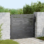 Puerta de jardín con cerradura Negro 85 x 100 cm