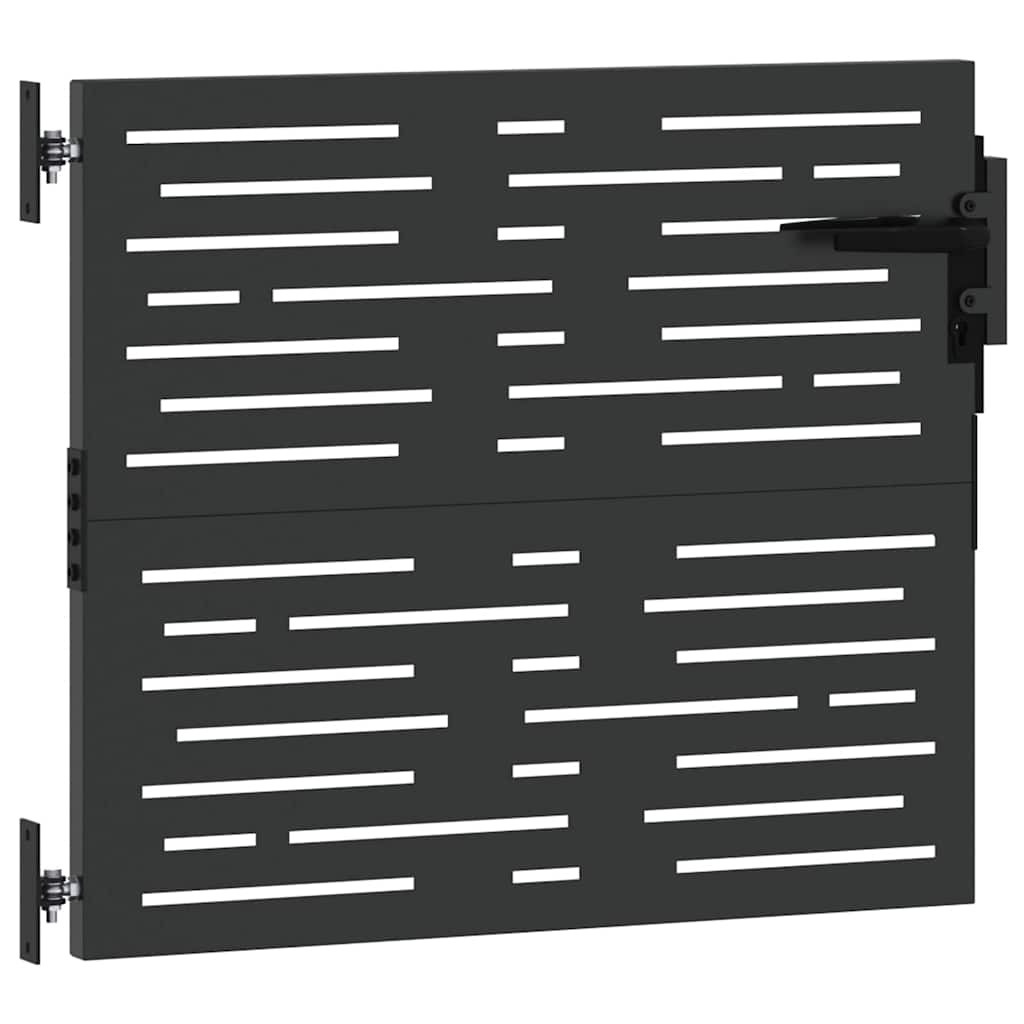 Puerta de jardín con cerradura Negro 85 x 100 cm