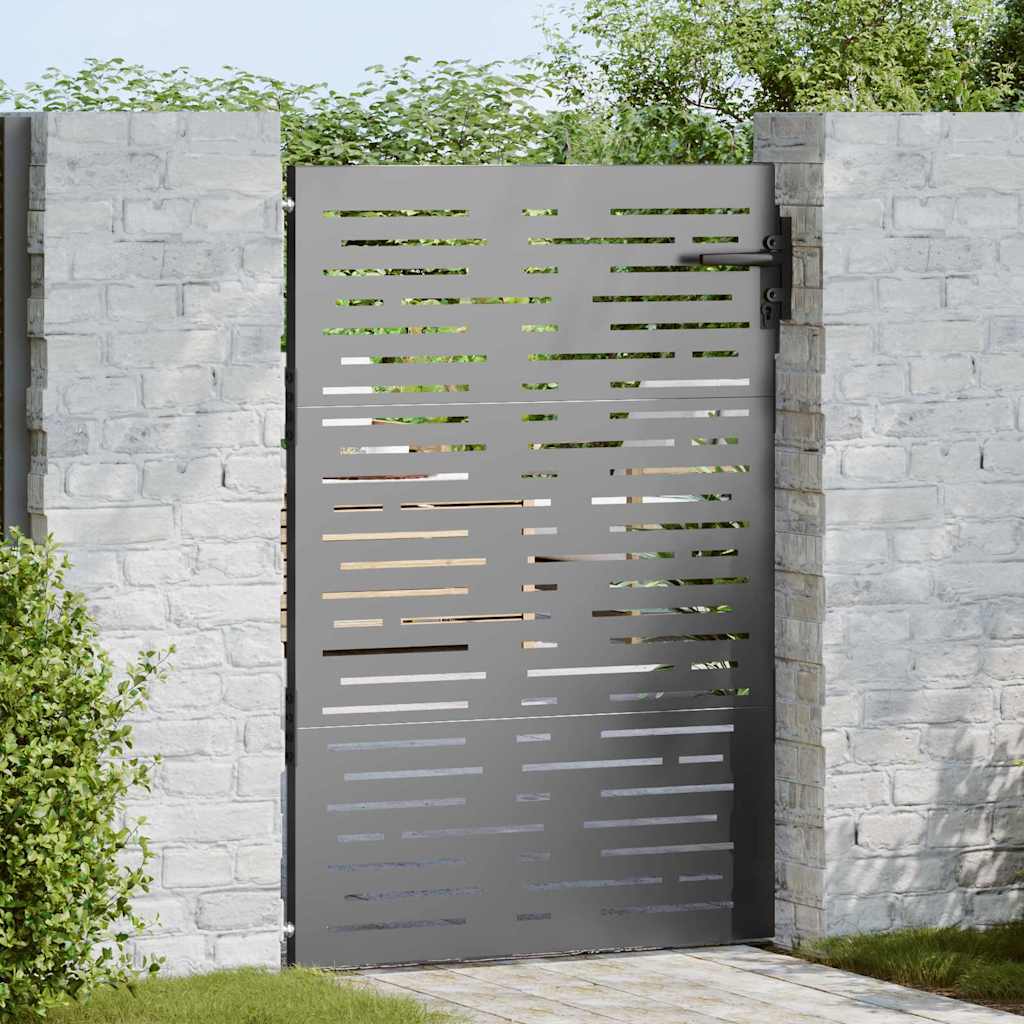 Puerta de jardín con cerradura Negro 85 x 100 cm