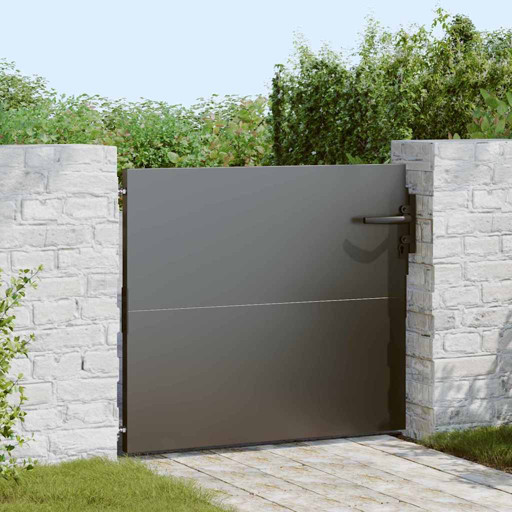 Puerta de jardín con cerradura Negro 85 x 100 cm