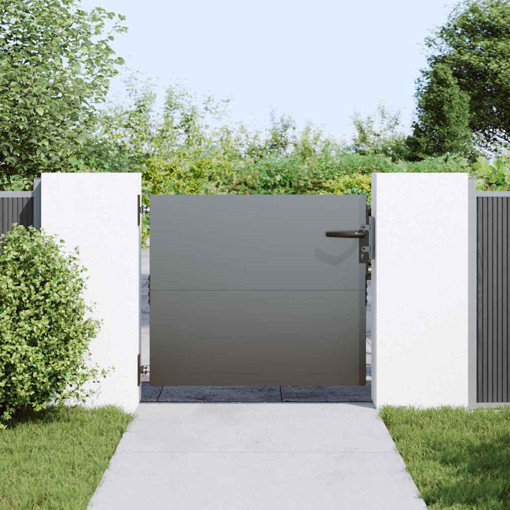 Puerta de jardín con cerradura Negro 85 x 100 cm