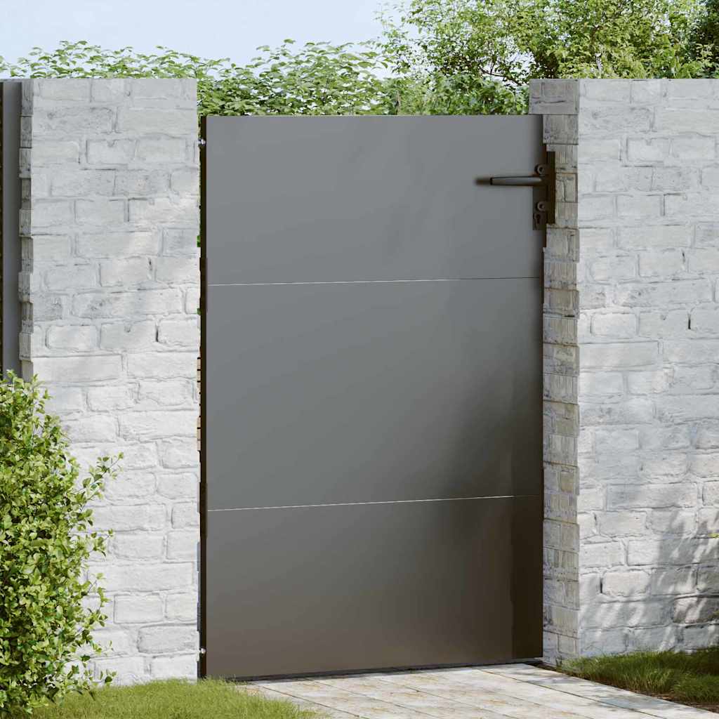 Puerta de jardín con cerradura Negro 85 x 100 cm