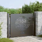 Puerta de jardín con cerradura Negro 110 x 105 cm