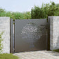 Puerta de jardín con cerradura Negro 110 x 105 cm