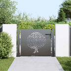 Puerta de jardín con cerradura Negro 110 x 105 cm