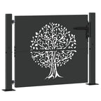Puerta de jardín con cerradura Negro 110 x 105 cm