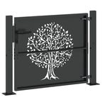 Puerta de jardín con cerradura Negro 110 x 105 cm