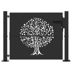 Puerta de jardín con cerradura Negro 110 x 105 cm