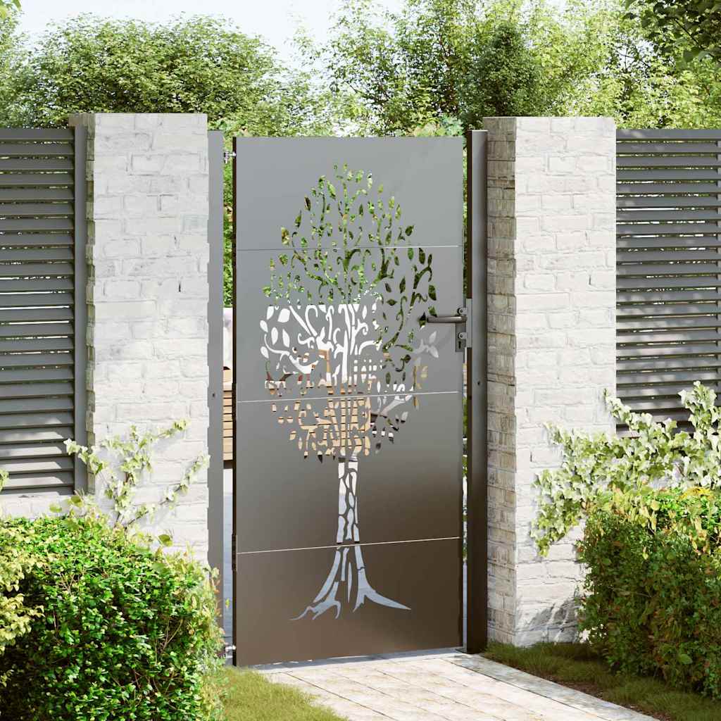 Garden Gate with Lock Black 110 x 105 cm