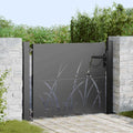 Puerta de jardín con cerradura Negro 110 x 105 cm