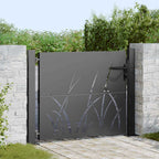 Puerta de jardín con cerradura Negro 110 x 105 cm