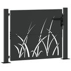 Puerta de jardín con cerradura Negro 110 x 105 cm