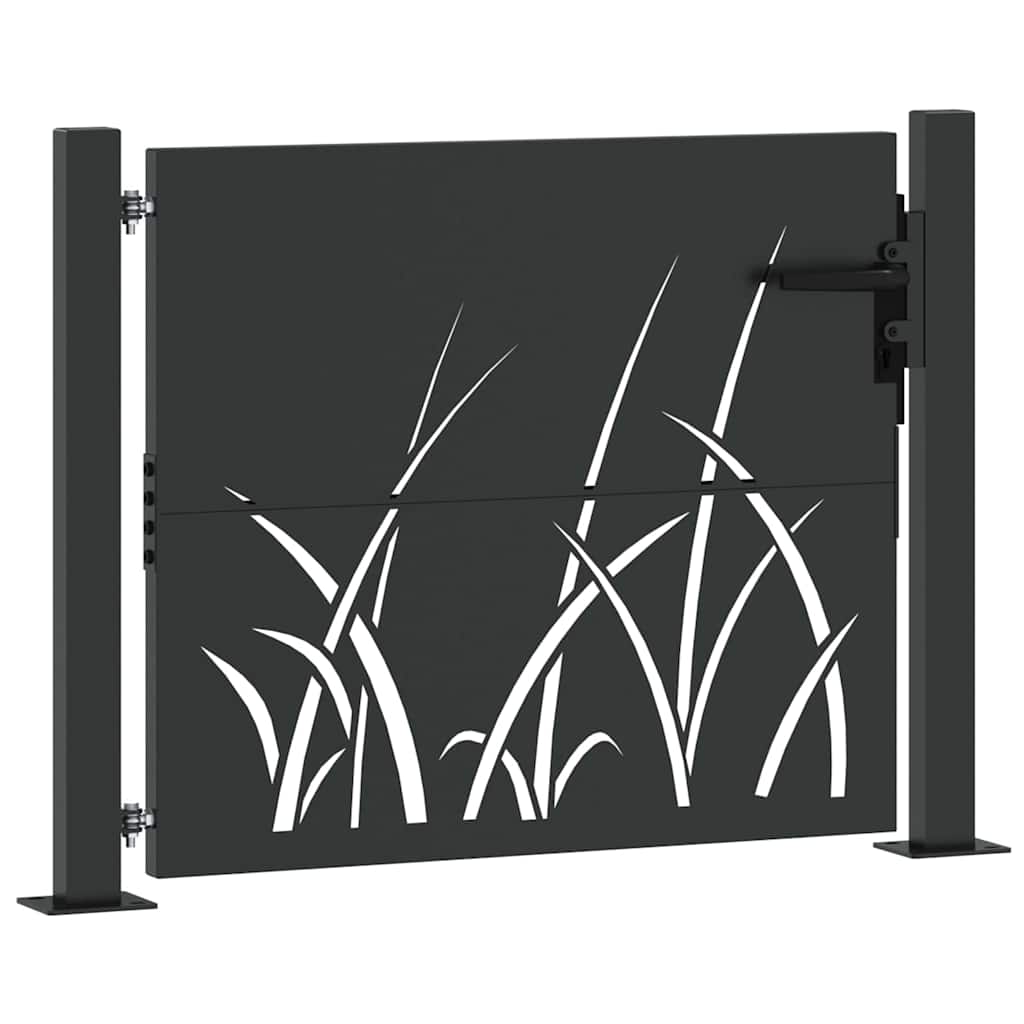 Puerta de jardín con cerradura Negro 110 x 105 cm